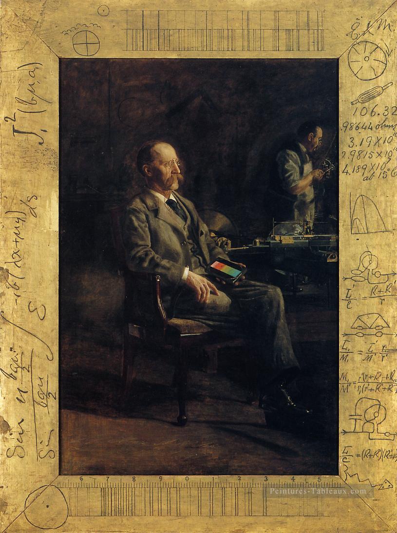 Portrait du Professeur Henry A Rowland réalisme portraits Thomas Eakins Peintures à l'huile